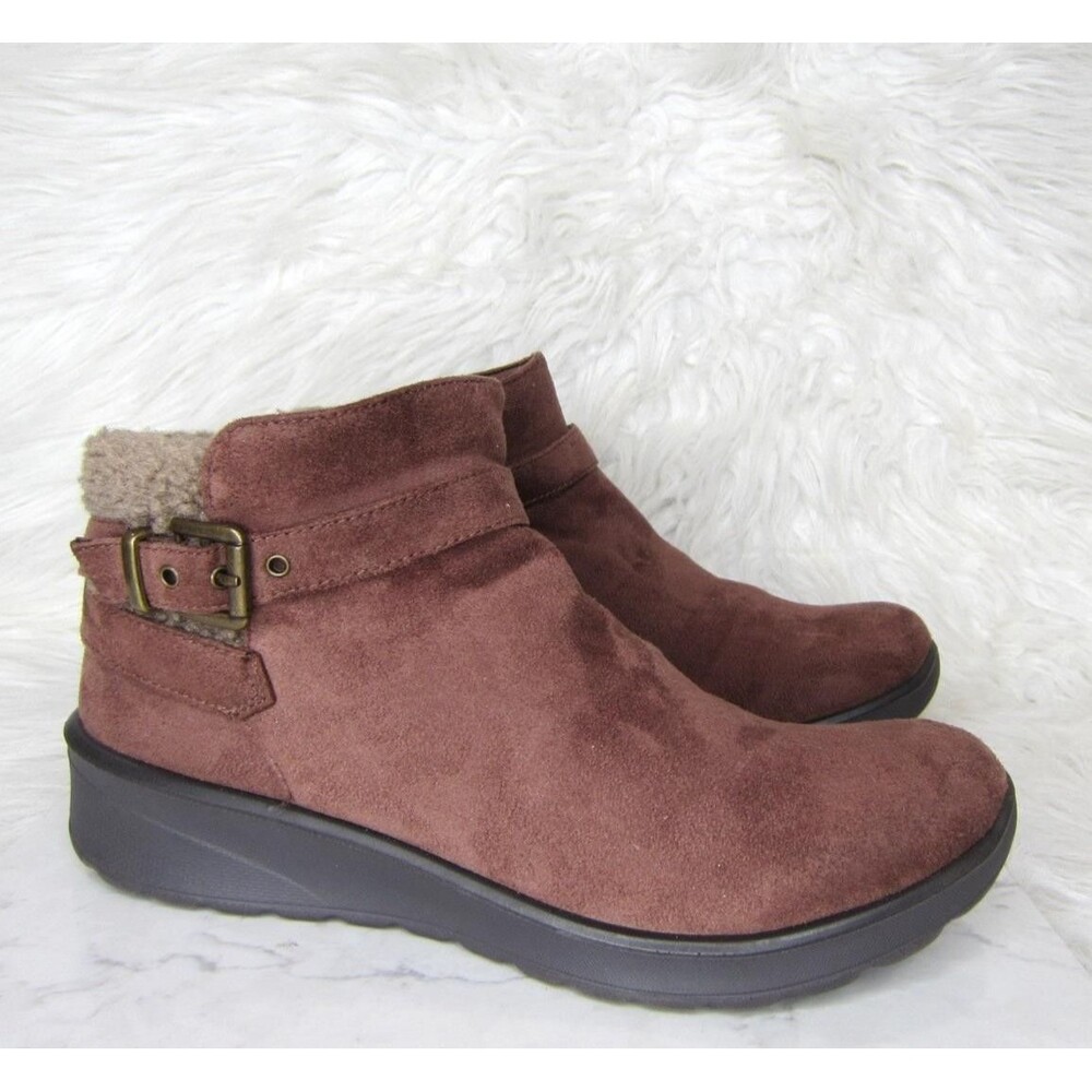 Bzees Womens Ankle Boot Gateway Cozy Booties Size 8.5W (Wide) BROWN
